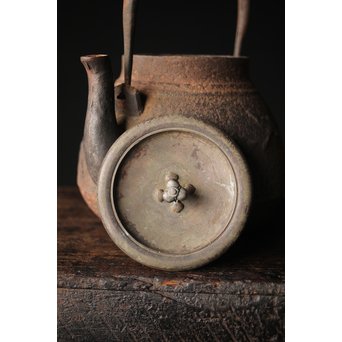 上田照房造 萬龍堂 茶筅形鉄瓶/湯沸　M285 