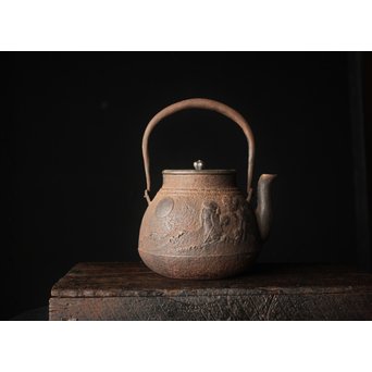 上田照房造 萬龍堂 茶筅形鉄瓶/湯沸　M285