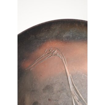 神坂雪佳/古市/〇篙 三者合作 片切彫三重銀杯　M286 