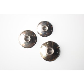 神坂雪佳/古市/〇篙 三者合作 片切彫三重銀杯　M286 