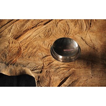 神坂雪佳/古市/〇篙 三者合作 片切彫三重銀杯　M286 