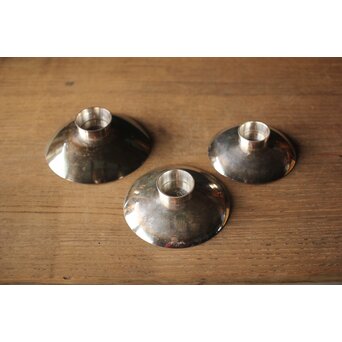 神坂雪佳/古市/〇篙 三者合作 片切彫三重銀杯　M286 