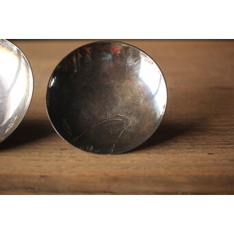 神坂雪佳/古市/〇篙 三者合作 片切彫三重銀杯　M286 