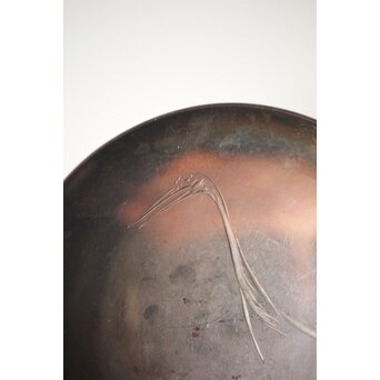 神坂雪佳/古市/〇篙 三者合作 片切彫三重銀杯　M286 