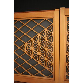 両面ガラス 小型組子欄間/引戸 4枚1組　R0129YD 