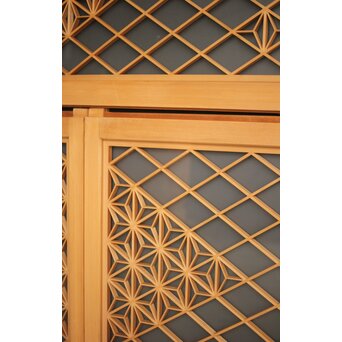 両面ガラス 小型組子欄間/引戸 4枚1組　R0129YD 