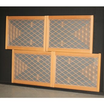 両面ガラス 小型組子欄間/引戸 4枚1組　R0129YD 