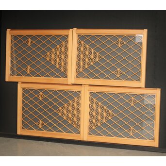 両面ガラス 小型組子欄間/引戸 4枚1組　R0129YD