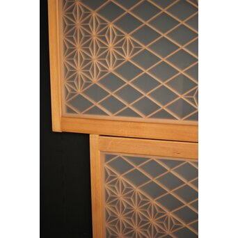 両面ガラス 小型組子欄間/引戸 4枚1組　R0129YD 