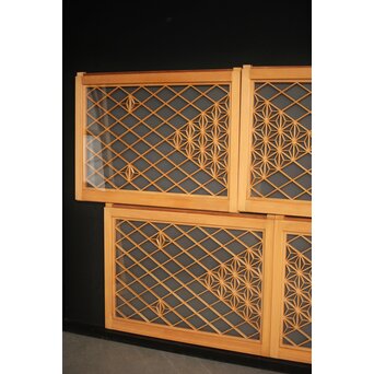 両面ガラス 小型組子欄間/引戸 4枚1組　R0129YD 