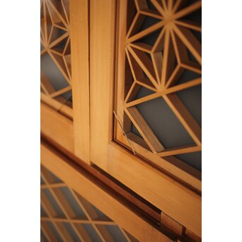 両面ガラス 小型組子欄間/引戸 4枚1組　R0129YD 