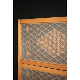 両面ガラス 中型組子欄間/引戸 4枚1組　R0130YD 