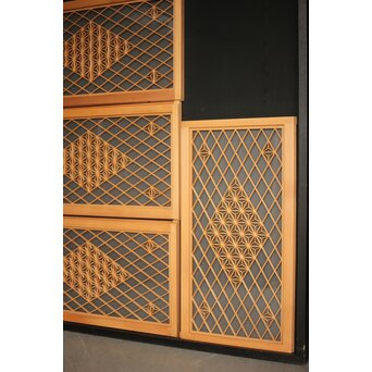 両面ガラス 中型組子欄間/引戸 4枚1組　R0130YD 