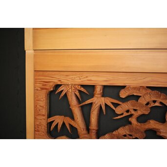 松竹梅 中型木彫欄間 2枚1組　R0031 