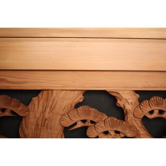 松竹梅 中型木彫欄間 2枚1組　R0031 