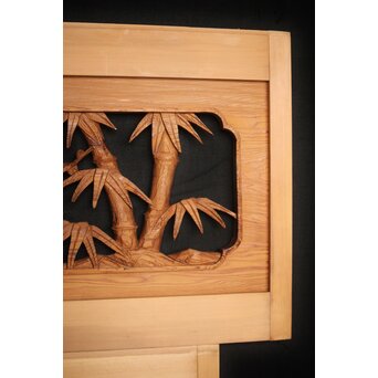 松竹梅 中型木彫欄間 2枚1組　R0031 