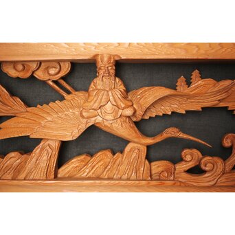 七福神 木彫欄間 2枚1組　R0132Y 