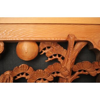 七福神 木彫欄間 2枚1組　R0132Y 