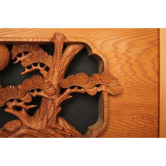 七福神 木彫欄間 2枚1組　R0132Y 