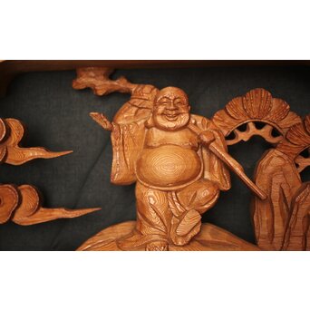 七福神 木彫欄間 2枚1組　R0132Y 