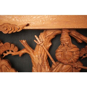 七福神 木彫欄間 2枚1組　R0132Y 