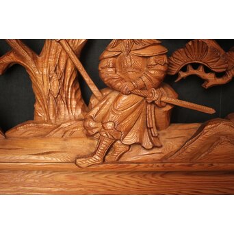 七福神 木彫欄間 2枚1組　R0132Y 