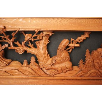 七福神 木彫欄間 2枚1組　R0132Y 