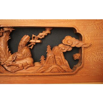 七福神 木彫欄間 2枚1組　R0132Y 