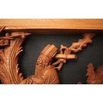 七福神 木彫欄間 2枚1組　R0132Y 