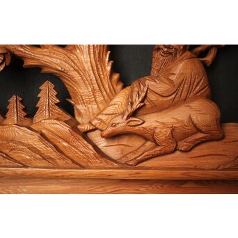 七福神 木彫欄間 2枚1組　R0132Y 