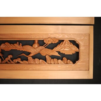 七福神 木彫欄間 2枚1組　R0132Y 