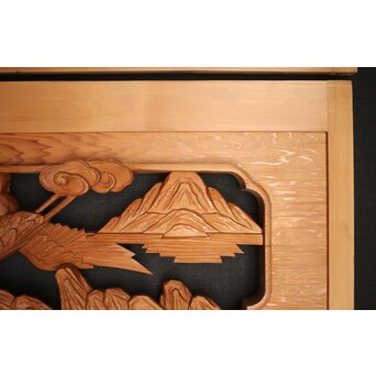 七福神 木彫欄間 2枚1組　R0132Y 