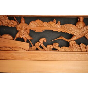 七福神 木彫欄間 2枚1組　R0132Y 