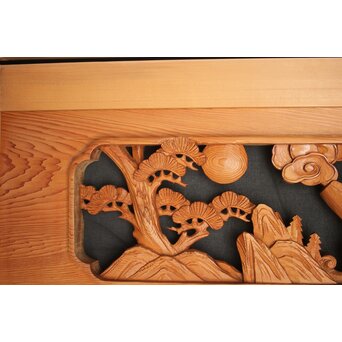 七福神 木彫欄間 2枚1組　R0132Y 