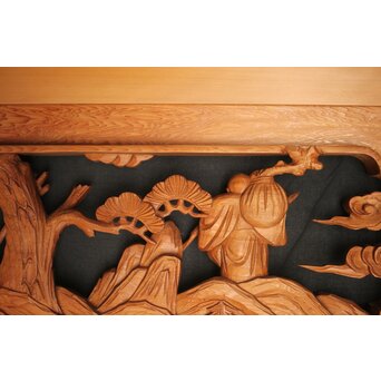 七福神 木彫欄間 2枚1組　R0132Y 