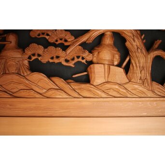 七福神 木彫欄間 2枚1組　R0132Y 