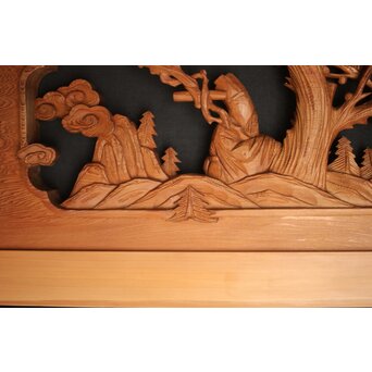 七福神 木彫欄間 2枚1組　R0132Y 