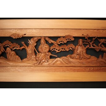 七福神 木彫欄間 2枚1組　R0132Y 