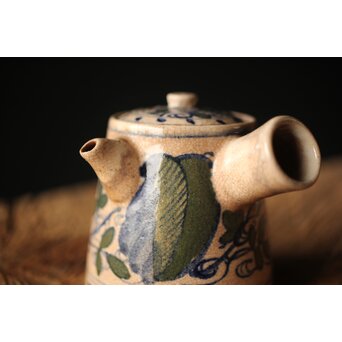 雲林院宝山 寶山 デルフト手 京焼急須　P296 