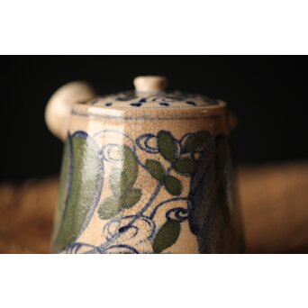 雲林院宝山 寶山 デルフト手 京焼急須　P296 