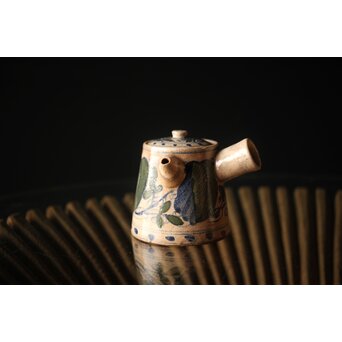 雲林院宝山 寶山 デルフト手 京焼急須　P296