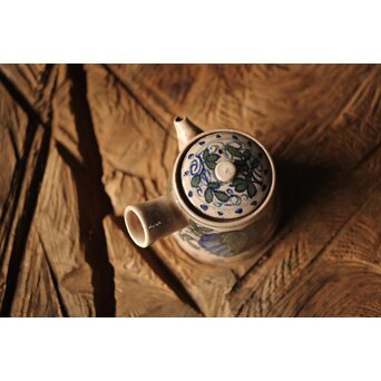 雲林院宝山 寶山 デルフト手 京焼急須　P296 