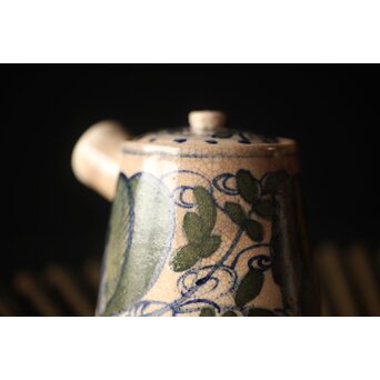 雲林院宝山 寶山 デルフト手 京焼急須　P296 