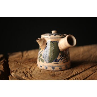 雲林院宝山 寶山 デルフト手 京焼急須　P296 