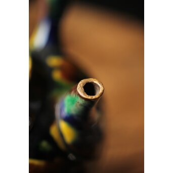 萬古焼 三彩急須　P298 