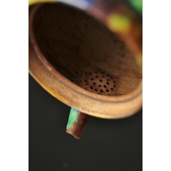 萬古焼 三彩急須　P298 