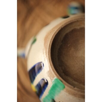 萬古焼 三彩急須　P298 