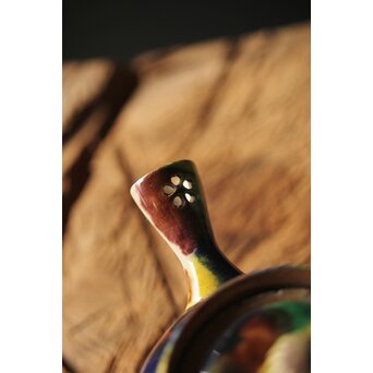 萬古焼 三彩急須　P298 