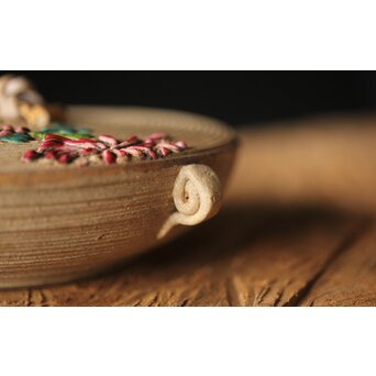 安東焼 阿漕焼 色絵宝瓶/急須　P299 