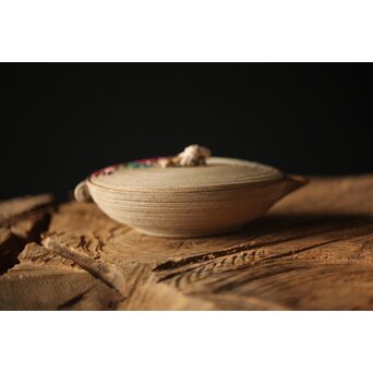 安東焼 阿漕焼 色絵宝瓶/急須　P299 